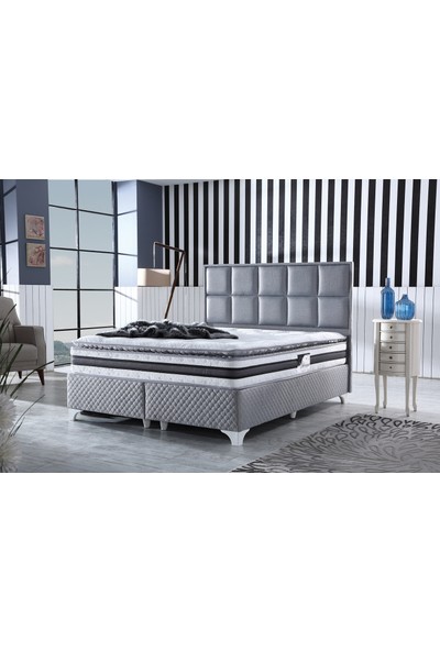 Royal Lüx Bedding Şehrazat 90 x 190 cm Pedli Paket Tavşan Tüyü Kumaş Yaylı Yatak