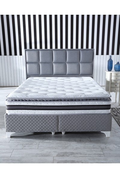 Royal Lüx Bedding Şehrazat 90 x 190 cm Pedli Paket Tavşan Tüyü Kumaş Yaylı Yatak