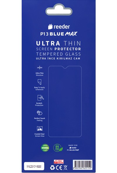 Reeder P13 Blue Max Ultra Ince Kırılmaz Cam