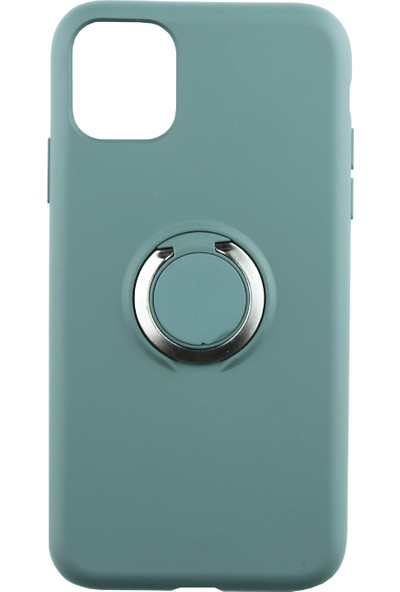 HERSEY10 iPhone 11 Pro Yeşil Dahili Yüzüklü Slikon Telefon Kılıfı