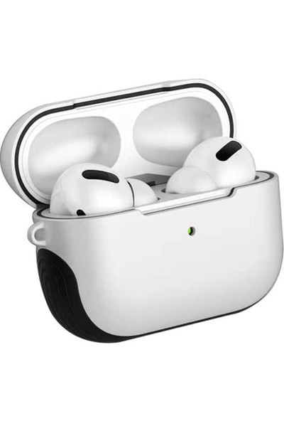 Cupcase Airpods Pro Kılıf Shockproof Sert Silikon Wifi Destekli Darbe Koruma Beyaz
