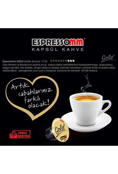 Espressomm Gold Kapsül Kahve 20'li Nespresso Uyumlu