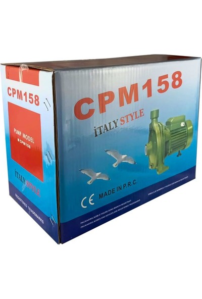 Millian Italy Style CPM158 1 Hp Su Pompası Santrifüj Pompa 30MSS 80 L/dak