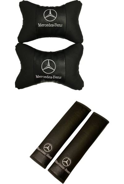 Brs Mercedes Seyahat Oto Boyun Yastığı ve Emniyet Kemer Kılıfı (Set)
