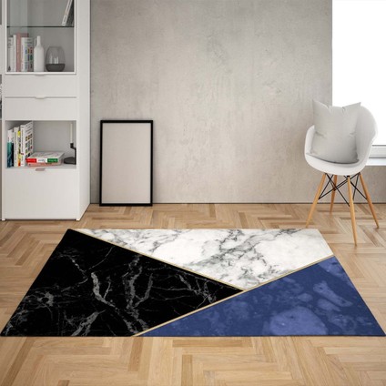 Geometrik Parça Desenli Dijital Baskı Yıkanabilir Kaymaz Taban Modern Salon Halısı ve Yolluk