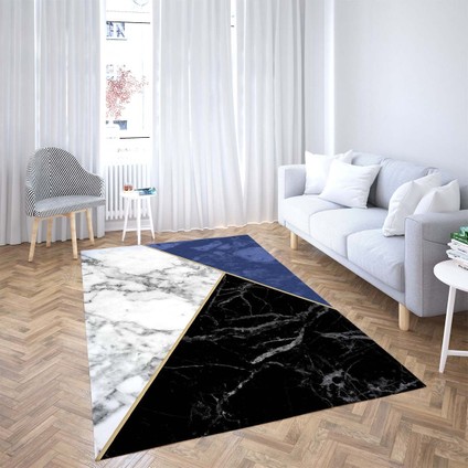 Geometrik Parça Desenli Dijital Baskı Yıkanabilir Kaymaz Taban Modern Salon Halısı ve Yolluk fiyatları
