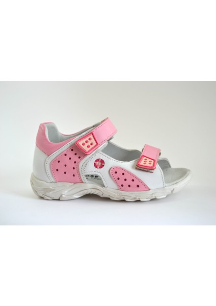 Deri Pembe Kız Çocuk Sandalet (26-30)