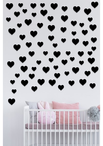 - Lazer Kesim Ahşap Kalp Duvar Dekoru Mdf 100 Adet 4-5-6cm