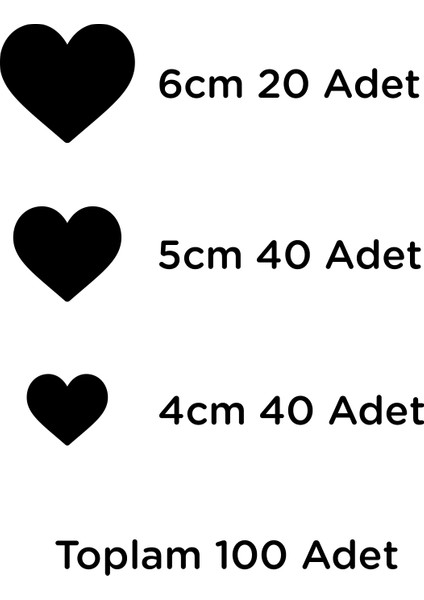 - Lazer Kesim Ahşap Kalp Duvar Dekoru Mdf 100 Adet 4-5-6cm modelleri