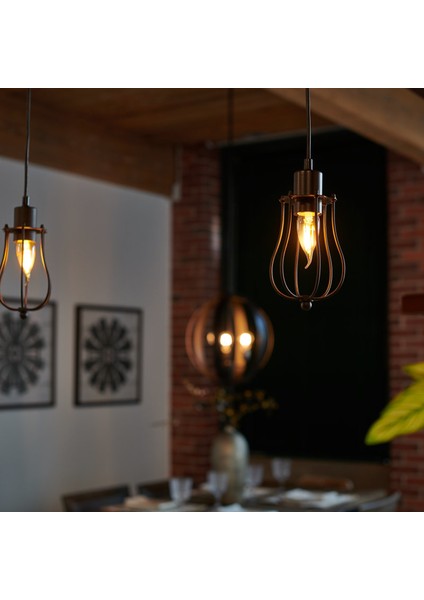 - Vintage 1906 LED Classic 2.5W-22W Sarı Işık E14 Duy Mum Kıvrık Rustik Filamentli Ampul 3 Adet fırsatları