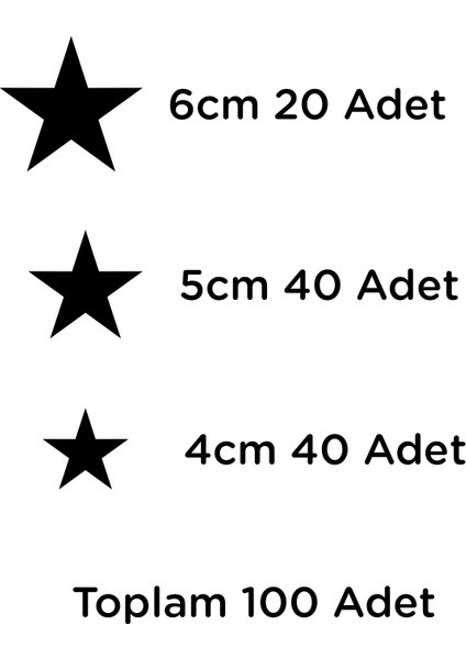 - Lazer Kesim Ahşap Yıldız Duvar Dekoru Mdf 100 Adet 4-5-6cm