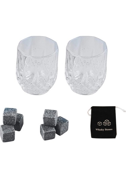 6'lı Meşrubat Taşları Set Chilling Stones 2 Bardak (Yurt Dışından)