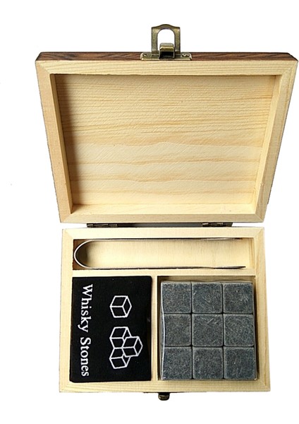 9'lu Meşrubat Taşları Set Chilling Stones Ahşap Kutu (Yurt Dışından)