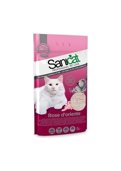 Rose Doriente Topaklaşan Kedi Kumu 5 Lt