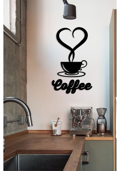 - Fincan ve Coffee Kahve Lazer Kesim Duvar Oda Ev Aksesuarı Ahşap Tablo