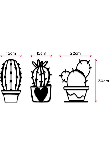 - 3’lü Kaktüs Set Duvar Dekoru Modern Duvar Oda Ev Aksesuarı Ahşap Tablo modelleri