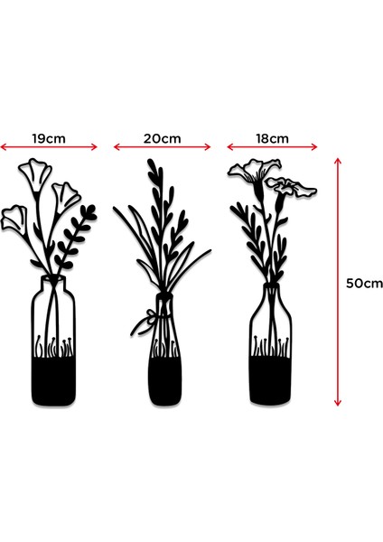 - Saksı ve Bahar Çiçekleri 3'lü Duvar Dekoru Modern Duvar Oda Ev Aksesuarı Ahşap Tablo modelleri