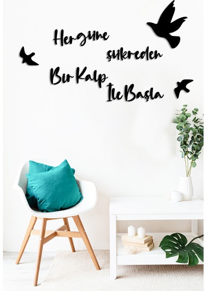 - Her Güne Sükreden Bir Kalp ile Başla Duvar Oda Ev Aksesuarı Ahşap Tablo fiyatları