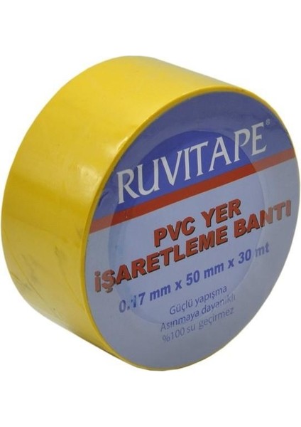 Yer Işaretleme Bandı Sarı 50 mm 30 Metre