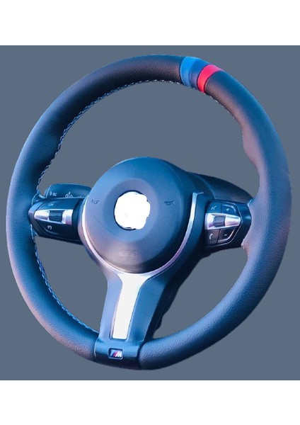 BMW_F30_116-118-316-318-320-525 ve Tüm Bmwler Için M_yüzük_m_dikiş_deri_direksiyon_kılıfı