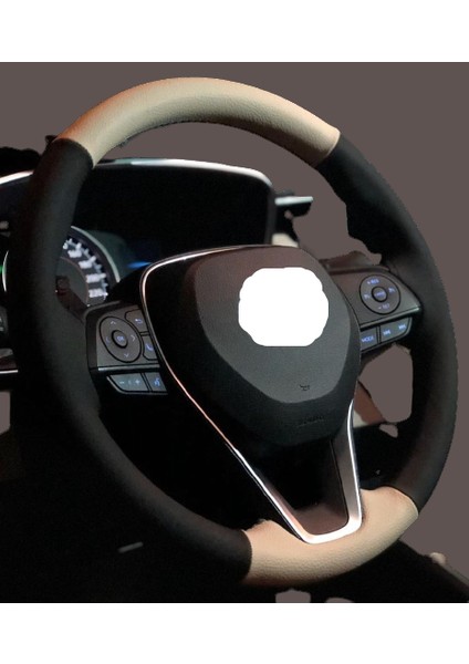 Toyoto_corolla ve Tğm Toyotalar Için_nubuk_alcantara_bej_deri_direksiyon_kılıfı