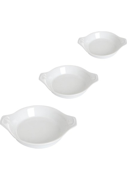 Porselen Beyaz Sahan Set 21CM - 17CM - 14CM