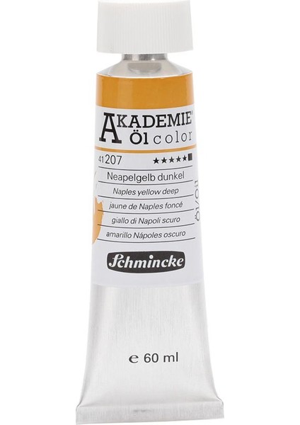 Akademie Öl Color Yağlı Boya 60 ml Seri 1 207 Naples Yellow Deep