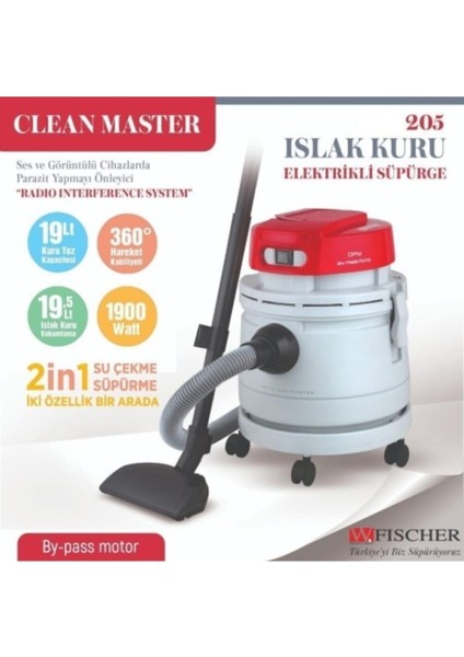 W. WF205 Cleanmaster 1900 W Islak Kuru Süpürge