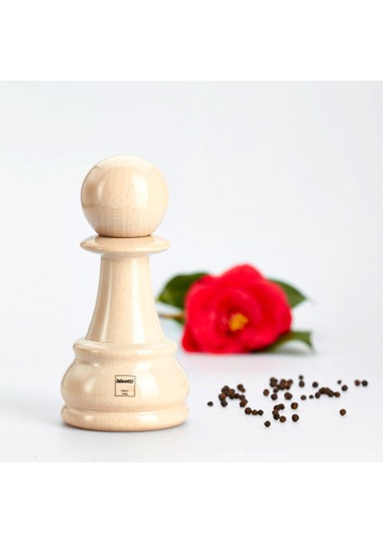 Chess White Lacquered Pawn Baharat Değirmeni - 165MM