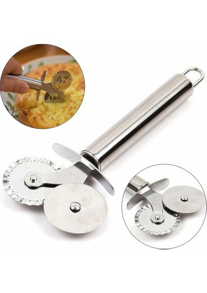 Çift Başlı Metal Pizza Kesici ve Hamur Ruleti modelleri