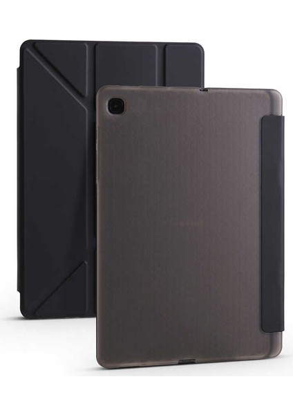 Samsung Galaxy P610 Uyumlu Kılıf Tab S6 Lite Candy-Pen Serisi Stand ve Kalem Bölmeli Siyah