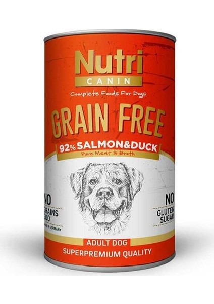 Nutri Canin Nutri Canine Tahılsız Somonlu Ördekli Köpek Konservesi 400 gr