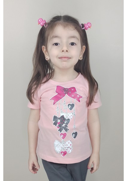 Kız Çocuk Pamuklu Pembe T-Shirt