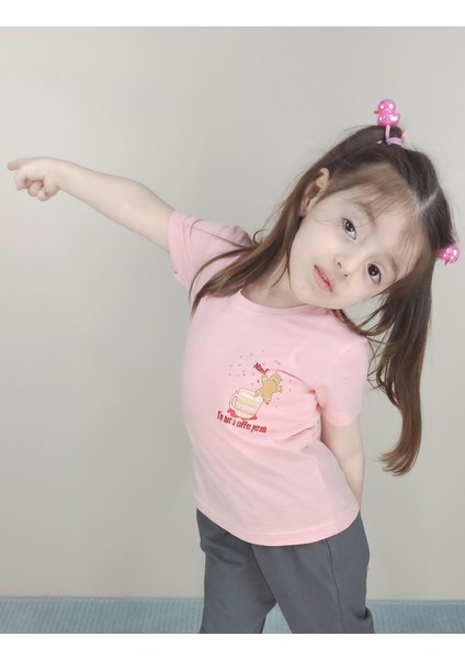Kız Çocuk Pamuklu Pembe T-Shirt