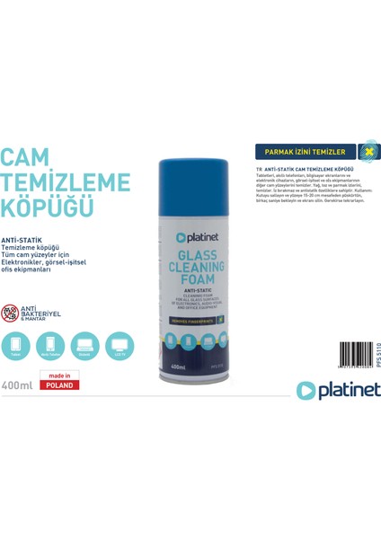 Cam Yüzeyler Için Temizleme Köpüğü Anti Statik Anti Bakteriyal