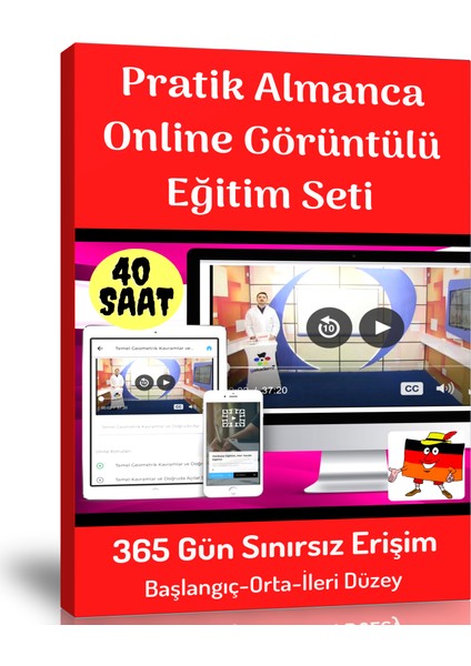 Enine Boyuna Eğitim Pratik Almanca Online Görüntülü Eğitim Seti (Başlangıç-Orta-Ileri Düzey)