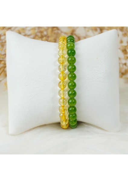 Yeşim Taşı - Sitrin Doğal Taş 2'li Bileklik fiyatları