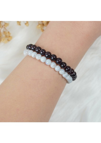 Lal - Ay Taşı Doğal Taş 2'li Bileklik