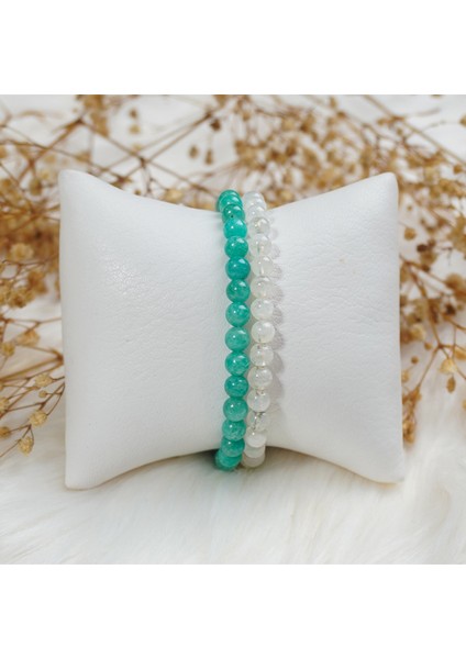 Amazonit - Ay Taşı Doğal Taş 2'li Bileklik Seti fiyatları