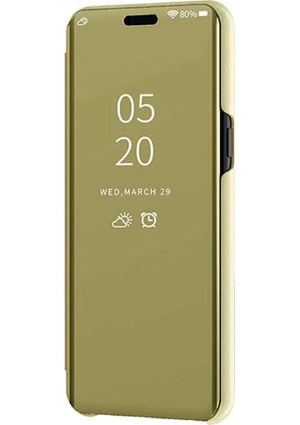 Apple iPhone Xs Max Aynalı Kapaklı Kılıf Gold