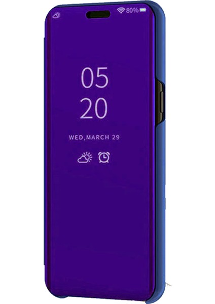 Samsung Galaxy S8 Aynalı Kapaklı Kılıf Mavi