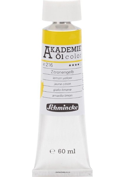 Akademie Öl Color  Yağlı Boya  60 ml  Seri 1  216 Lemon Yellow