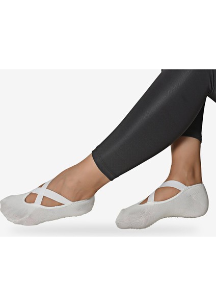 Tekli Kadın Pilates Beyaz Çorap