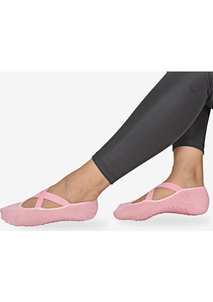Tekli Kadın Pilates Pembe Çorap