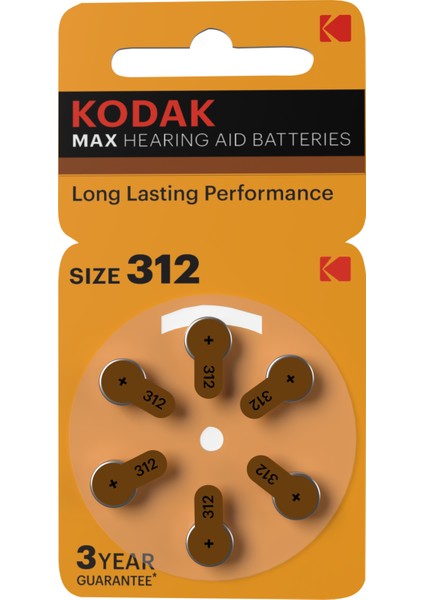 312 Numara Kodak Işitme Cihazı Pili