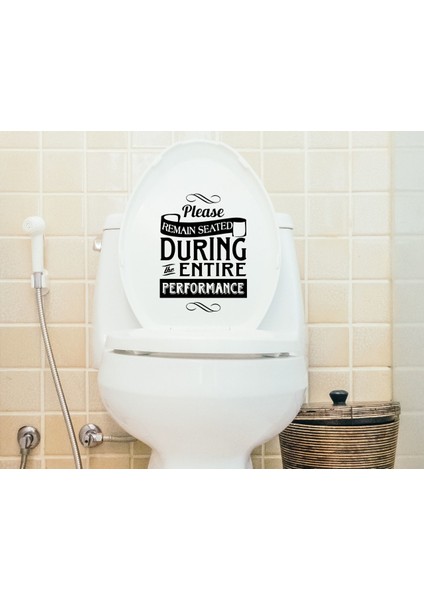 Gift Please Remain Seated Tasarımlı Wc Sticker-1