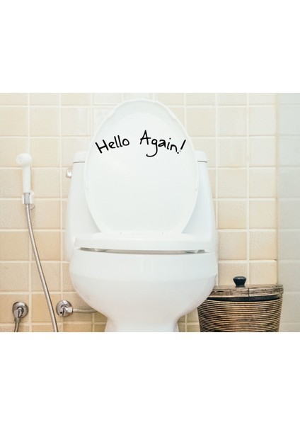 Gift Hello Again Tasarımlı Wc Sticker-1