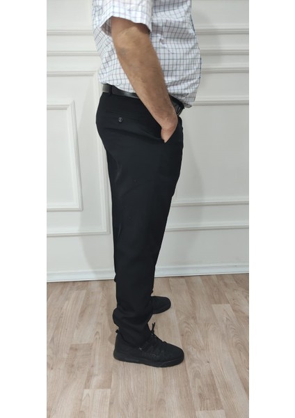 Erkek Klasik Rahat Kesim Desenli Kumaş Pantolon Orta Yaş İçin Şık Model fırsatları