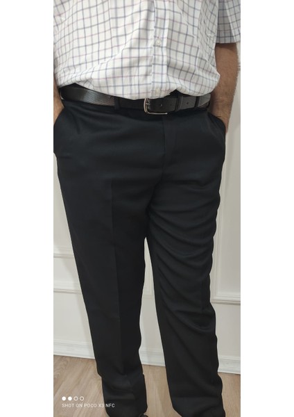 Erkek Klasik Rahat Kesim Desenli Kumaş Pantolon Orta Yaş İçin Şık Model indirimleri