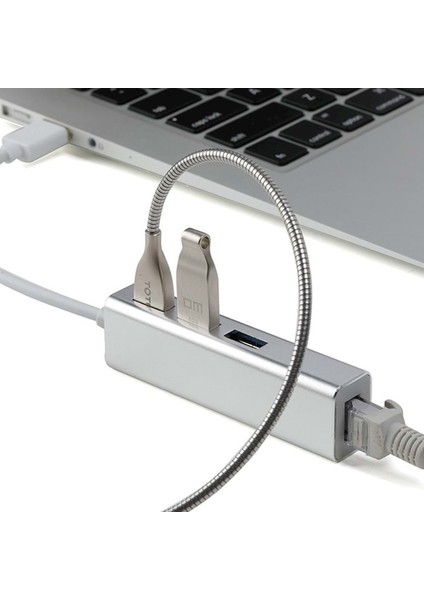 FC05-G Macbook Uyumlu Type-C™ USB3.1 to 3* USB 3.0 1000 Mbps Gigabit Ethernet RJ45 Çevirici Hub Adaptör